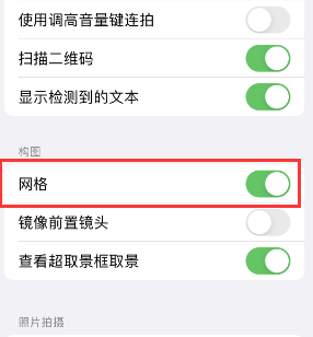 临沂苹果手机维修网点分享iPhone如何开启九宫格构图功能 