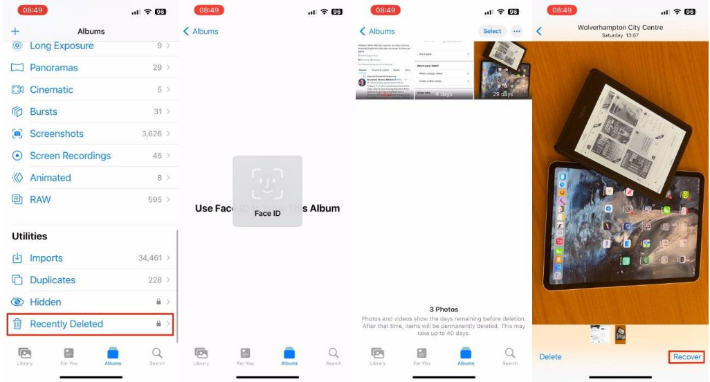 临沂苹果14维修分享 iPhone14 上恢复已删除的照片 