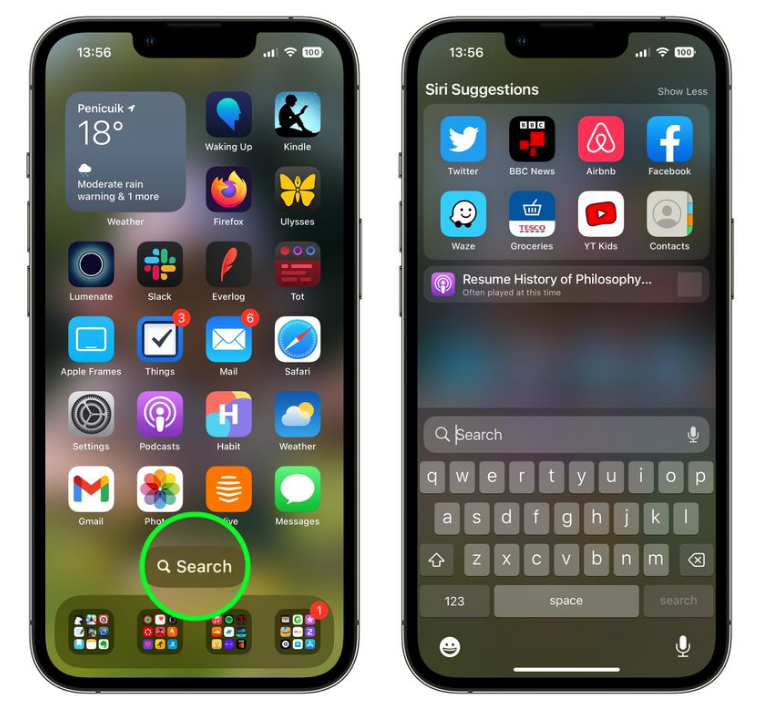 临沂苹果手机维修分享升级到 iOS 16 后，如何删除主屏幕上的搜索按钮 